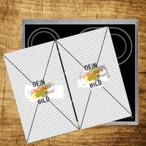 Personalisierte Ceranfeldabdeckung aus Glas (2-teilig, je 52x30 cm) – Mit eigenem Foto bedruckbar
