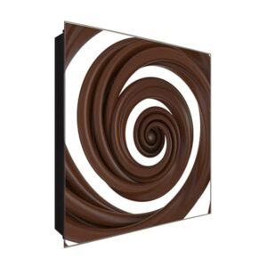  Schlüsselkästchen aus Echtglas | Motiv Schokoladenstrudel | Maße 30x30 cm | Verschiedene Motive im Digitaldruck | Schlüsselaufbewahrung inklusive Haken | für Eingangsbereich und Wohnungsflur