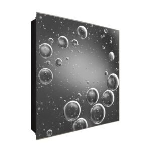  Schlüsselkasten 'Bläschen' 30x30 Glas, inkl. Haken Schlüsselbrett Schlüssel-Box Design Aufbewahrung