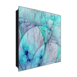  Schlüsselkasten 'Blaue Gestalltung ' 30x30 Glas, inkl. Haken Schlüsselbrett Schlüssel-Box Design Aufbewahrung