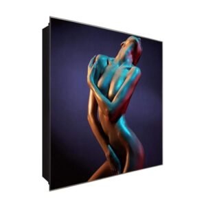  Schlüsselkasten 'Body Paint' 30x30 Glas, inkl. Haken Schlüsselbrett Schlüssel-Box Design Aufbewahrung