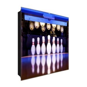  Schlüsselkasten 'Bowling Spiel' 30x30 Glas, inkl. Haken Schlüsselbrett Schlüssel-Box Design Aufbewahrung