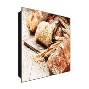  Schlüsselkasten 'Brot Allerlei' 30x30 Glas, inkl. Haken Schlüsselbrett Schlüssel-Box Design Aufbewahrung