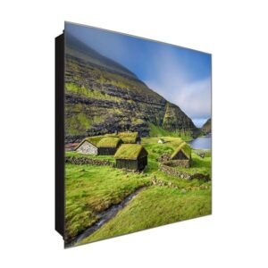  Schlüsselkasten 'Brücke im Licht ' 30x30 Glas, inkl. Haken Schlüsselbrett Schlüssel-Box Design Aufbewahrung