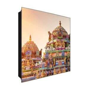  Schlüsselkasten 'Buddhafiguren' 30x30 Glas, inkl. Haken Schlüsselbrett Schlüssel-Box Design Aufbewahrung