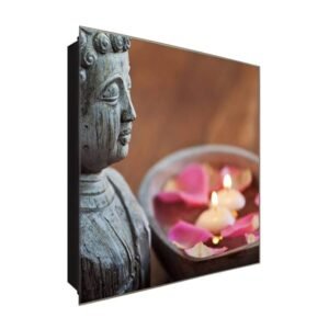  Schlüsselkasten 'Buddha's Moment ' 30x30 Glas, inkl. Haken Schlüsselbrett Schlüssel-Box Design Aufbewahrung