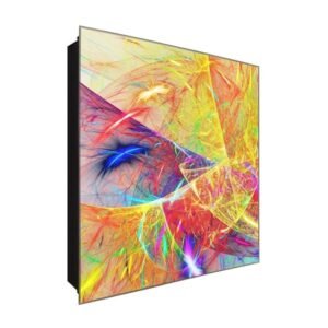  Schlüsselkasten 'Bunte Kunst' 30x30 Glas, inkl. Haken Schlüsselbrett Schlüssel-Box Design Aufbewahrung