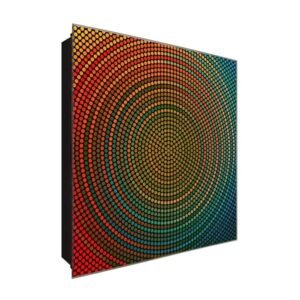  Schlüsselkasten 'Bunte Punkte ' 30x30 Glas, inkl. Haken Schlüsselbrett Schlüssel-Box Design Aufbewahrung