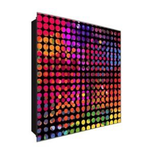  Schlüsselkasten 'Bunte Punkte' 30x30 Glas, inkl. Haken Schlüsselbrett Schlüssel-Box Design Aufbewahrung