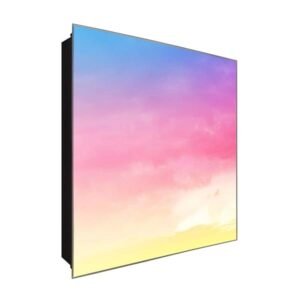  Schlüsselkasten 'Bunter Nebel' 30x30 Glas, inkl. Haken Schlüsselbrett Schlüssel-Box Design Aufbewahrung