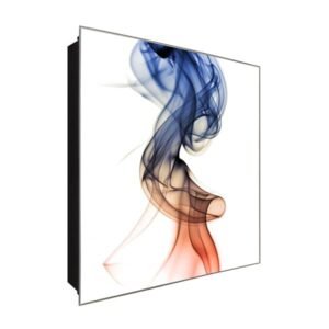  Schlüsselkasten 'Bunter Rauch' 30x30 Glas, inkl. Haken Schlüsselbrett Schlüssel-Box Design Aufbewahrung