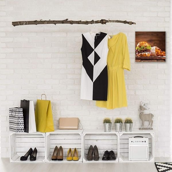 Schlüsselkasten 'Burger & Pommes' 30x30 Glas, inkl. Haken Schlüsselbrett Schlüssel-Box Design Aufbewahrung – Bild 4