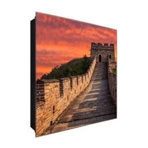  Schlüsselkasten 'Burgidylle' 30x30 Glas, inkl. Haken Schlüsselbrett Schlüssel-Box Design Aufbewahrung