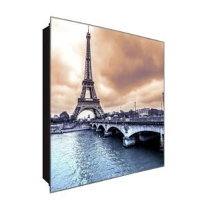  Schlüsselkasten 'Champ de Mars Turm ' 30x30 Glas, inkl. Haken Schlüsselbrett Schlüssel-Box Design Aufbewahrung