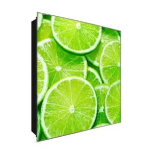  Schlüsselkasten 'Citrus Scheiben' 30x30 Glas, inkl. Haken Schlüsselbrett Schlüssel-Box Design Aufbewahrung
