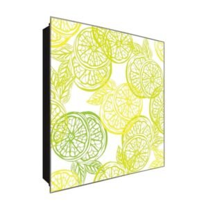  Schlüsselkasten 'Citrus in Scheiben' 30x30 Glas, inkl. Haken Schlüsselbrett Schlüssel-Box Design Aufbewahrung