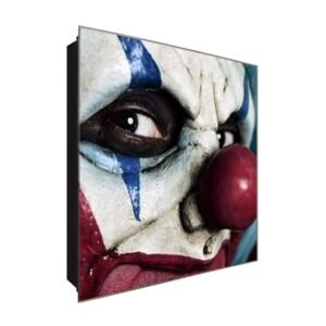  Schlüsselkasten 'Clown' 30x30 Glas, inkl. Haken Schlüsselbrett Schlüssel-Box Design Aufbewahrung