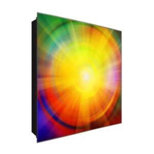  Schlüsselkasten 'Colorful Life' 30x30 Glas, inkl. Haken Schlüsselbrett Schlüssel-Box Design Aufbewahrung