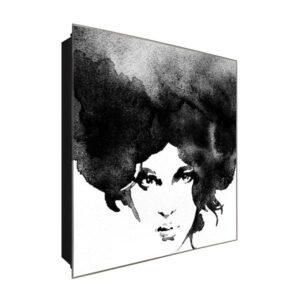  Schlüsselkasten 'Curl Black&White' 30x30 Glas, inkl. Haken Schlüsselbrett Schlüssel-Box Design Aufbewahrung