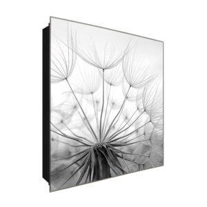  Schlüsselkasten 'Dandelion ' 30x30 Glas, inkl. Haken Schlüsselbrett Schlüssel-Box Design Aufbewahrung