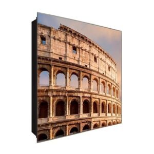  Schlüsselkasten 'Das Kolosseum' 30x30 Glas, inkl. Haken Schlüsselbrett Schlüssel-Box Design Aufbewahrung