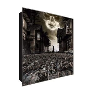  Schlüsselkasten 'Der Sensenmann' 30x30 Glas, inkl. Haken Schlüsselbrett Schlüssel-Box Design Aufbewahrung