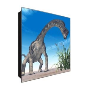  Schlüsselkasten 'Dinosaur Life' 30x30 Glas, inkl. Haken Schlüsselbrett Schlüssel-Box Design Aufbewahrung