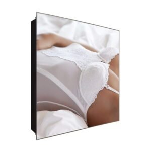  Schlüsselkasten 'EIN Hauch weiß' 30x30 Glas, inkl. Haken Schlüsselbrett Schlüssel-Box Design Aufbewahrung