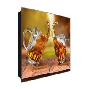  Schlüsselkasten 'EIN Prosit' 30x30 Glas, inkl. Haken Schlüsselbrett Schlüssel-Box Design Aufbewahrung