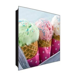  Schlüsselkasten 'EIS Allerlei' 30x30 Glas, inkl. Haken Schlüsselbrett Schlüssel-Box Design Aufbewahrung