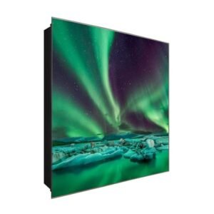  Schlüsselkasten 'Eisbrocken' 30x30 Glas, inkl. Haken Schlüsselbrett Schlüssel-Box Design Aufbewahrung