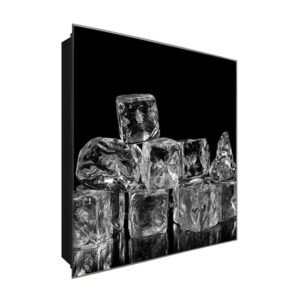  Schlüsselkasten 'Eiswürfelkühlung' 30x30 Glas, inkl. Haken Schlüsselbrett Schlüssel-Box Design Aufbewahrung