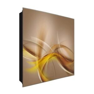  Schlüsselkasten 'Elegante Schwünge' 30x30 Glas, inkl. Haken Schlüsselbrett Schlüssel-Box Design Aufbewahrung