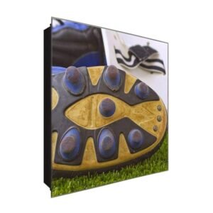  Schlüsselkasten 'Er liebt Fußball' 30x30 Glas, inkl. Haken Schlüsselbrett Schlüssel-Box Design Aufbewahrung