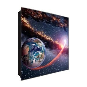  Schlüsselkasten 'Erde' 30x30 Glas, inkl. Haken Schlüsselbrett Schlüssel-Box Design Aufbewahrung