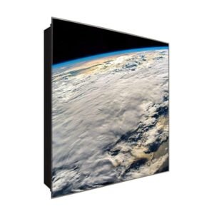  Schlüsselkasten 'Erde ganz nah' 30x30 Glas, inkl. Haken Schlüsselbrett Schlüssel-Box Design Aufbewahrung