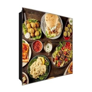  Schlüsselkasten 'Falafelteller' 30x30 Glas, inkl. Haken Schlüsselbrett Schlüssel-Box Design Aufbewahrung