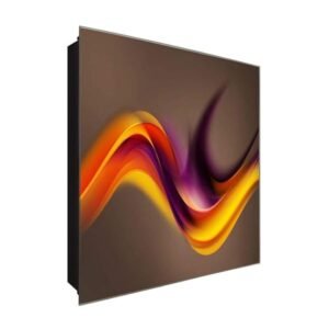  Schlüsselkasten 'Farbige Schwingung' 30x30 Glas, inkl. Haken Schlüsselbrett Schlüssel-Box Design Aufbewahrung