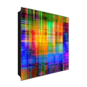  Schlüsselkasten 'Farbnetz' 30x30 Glas, inkl. Haken Schlüsselbrett Schlüssel-Box Design Aufbewahrung