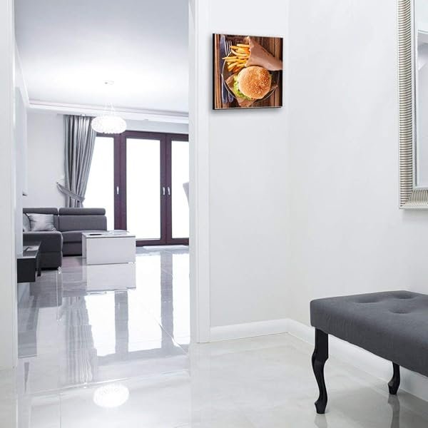 Schlüsselkasten 'Fast Food Fries' 30x30 Glas, inkl. Haken Schlüsselbrett Schlüssel-Box Design Aufbewahrung – Bild 3