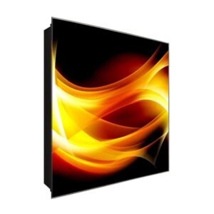  Schlüsselkasten 'Feurig Modern' 30x30 Glas, inkl. Haken Schlüsselbrett Schlüssel-Box Design Aufbewahrung