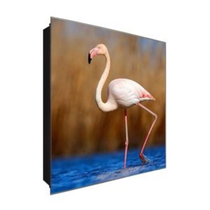  Schlüsselkasten 'Flamingo Flair' 30x30 Glas, inkl. Haken Schlüsselbrett Schlüssel-Box Design Aufbewahrung