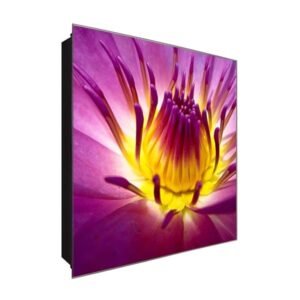  Schlüsselkasten 'Flower Stamp' 30x30 Glas, inkl. Haken Schlüsselbrett Schlüssel-Box Design Aufbewahrung