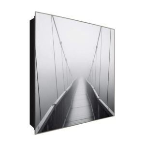  Schlüsselkasten 'Fog Bridge ' 30x30 Glas, inkl. Haken Schlüsselbrett Schlüssel-Box Design Aufbewahrung