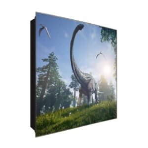  Schlüsselkasten 'Friedlicher Langhals' 30x30 Glas, inkl. Haken Schlüsselbrett Schlüssel-Box Design Aufbewahrung