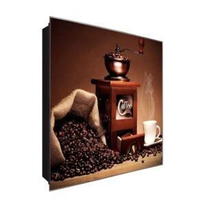  Schlüsselkasten 'Frische Bohnen' 30x30 Glas, inkl. Haken Schlüsselbrett Schlüssel-Box Design Aufbewahrung