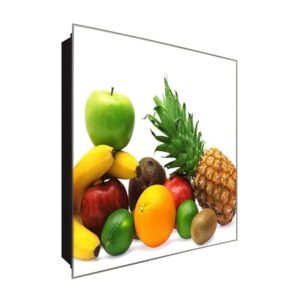  Schlüsselkasten 'Frucht Freunde' 30x30 Glas, inkl. Haken Schlüsselbrett Schlüssel-Box Design Aufbewahrung