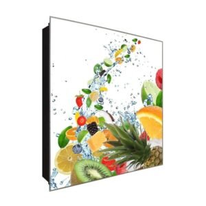  Schlüsselkasten 'Fruchtwirbel' 30x30 Glas, inkl. Haken Schlüsselbrett Schlüssel-Box Design Aufbewahrung