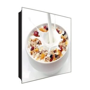  Schlüsselkasten 'Frühstück Liebe ' 30x30 Glas, inkl. Haken Schlüsselbrett Schlüssel-Box Design Aufbewahrung