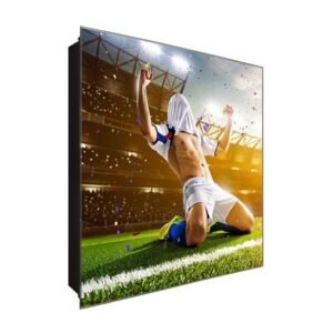  Schlüsselkasten 'Fußball Sieg' 30x30 Glas, inkl. Haken Schlüsselbrett Schlüssel-Box Design Aufbewahrung